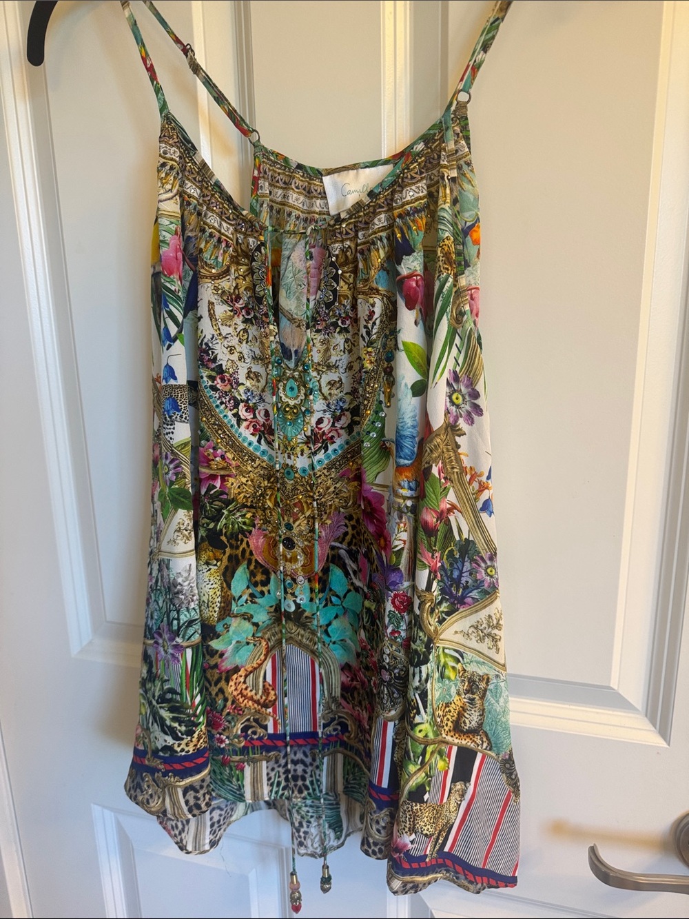 Camilla Multicolor Printed Silk Tank